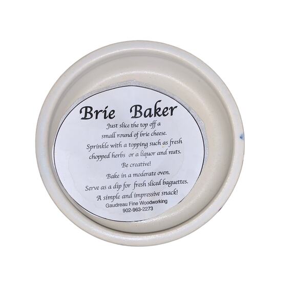 New Brie baker gaudreau fine woodworkings studio pottery dish bowl signed - Picture 5 of 7